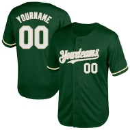 Baseball Green Throwback Mesh Weiß-Creme Custom Authentic Jersey