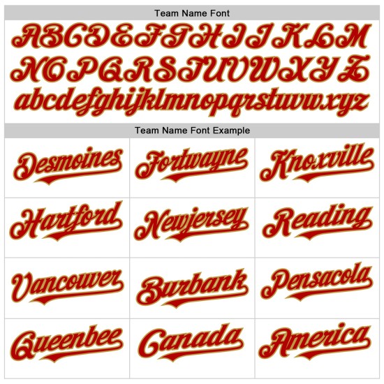 Baseball Authentic Custom Gold Trikot Rot-Old White Line Baseball Authentic Custom Gold Trikot Rot-Old White Line