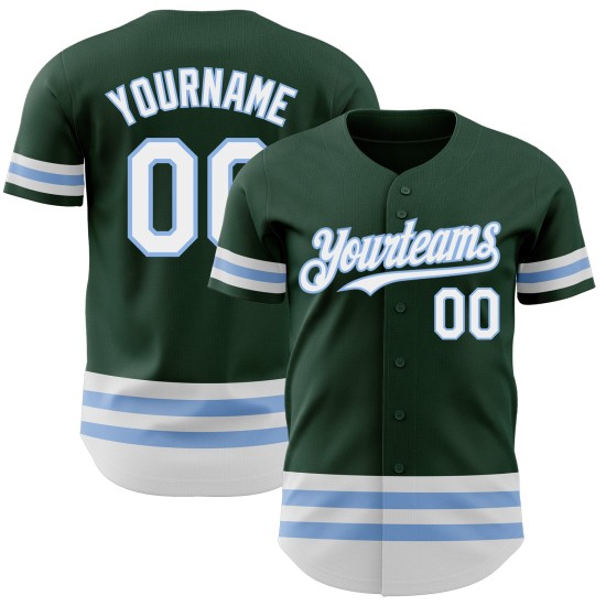 Authentic Line Green Jersey Baseball Blau Weiß-Hell Custom Authentic Line Green Jersey Baseball Blau Weiß-Hell Custom