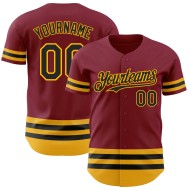 Authentisches Crimson Jersey Custom Line Schwarz-Gold Baseball