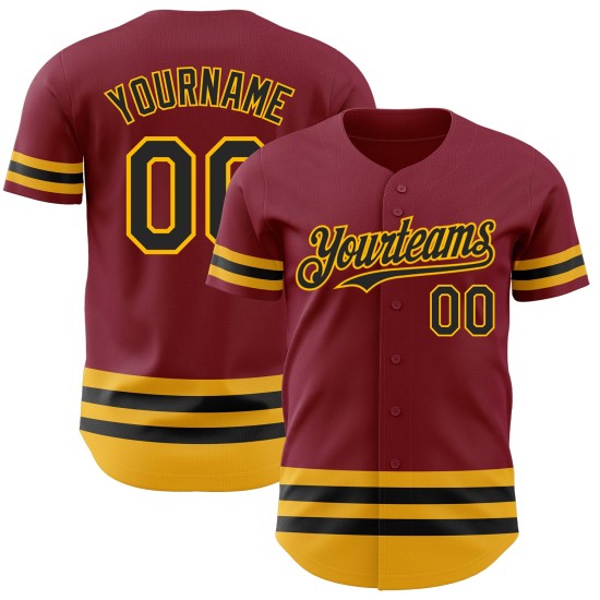 Authentisches Crimson Jersey Custom Line Schwarz-Gold Baseball Authentisches Crimson Jersey Custom Line Schwarz-Gold Baseball