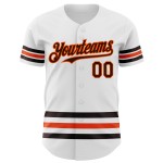 Line Braun-Orange Jersey Authentic Baseball Weiß Custom Line Braun-Orange Jersey Authentic Baseball Weiß Custom