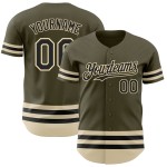 Salute Schwarz-Creme Service Olive To Jersey Baseball Authentic Custom Line Salute Schwarz-Creme Service Olive To Jersey Baseball Authentic Custom Line