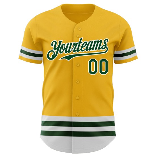Grün-Weiß Authentic Gold Baseball Line Trikot Custom Grün-Weiß Authentic Gold Baseball Line Trikot Custom