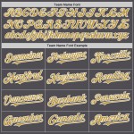 Baseball Line Trikot Authentic Grau Stahl Alt Gold-Weiß Custom Baseball Line Trikot Authentic Grau Stahl Alt Gold-Weiß Custom