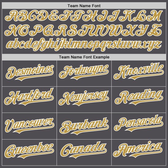 Baseball Line Trikot Authentic Grau Stahl Alt Gold-Weiß Custom Baseball Line Trikot Authentic Grau Stahl Alt Gold-Weiß Custom