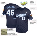 Baseball-Trikot in Marineblau, Weiß-Licht, Throwback, authentisches, individuelles blaues Mesh Baseball-Trikot in Marineblau, Weiß-Licht, Throwback, authentisches, individuelles blaues Mesh