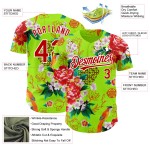 3D Blume Große Baseball Neon Muster Jersey Design Nordosten Custom Grün China Rot-Weiß Authentische 3D Blume Große Baseball Neon Muster Jersey Design Nordosten Custom Grün China Rot-Weiß Authentische