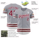 Custom Line Crimson-Weiß Grau Jersey Authentic Baseball Custom Line Crimson-Weiß Grau Jersey Authentic Baseball