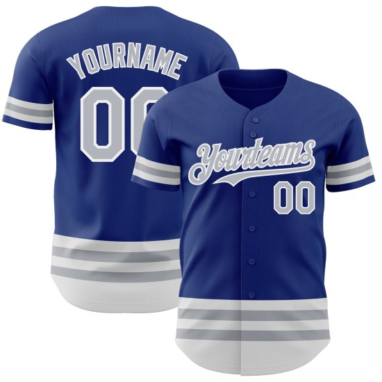 Grau-Weiß Custom Jersey Authentic Baseball Royal Line Grau-Weiß Custom Jersey Authentic Baseball Royal Line