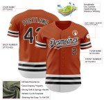 Authentisches oranges Custom-Trikot Texas Baseball Schwarz-Weiß-Linie Authentisches oranges Custom-Trikot Texas Baseball Schwarz-Weiß-Linie