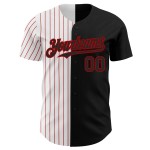 Mode Weiß-Rot Schwarz Jersey Custom Split Baseball Authentic Nadelstreifen Mode Weiß-Rot Schwarz Jersey Custom Split Baseball Authentic Nadelstreifen