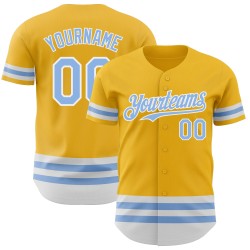 Goldblau-Weiß Authentic Jersey Custom Light Baseball Line