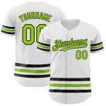 Line Custom Grün-Schwarz Neon Baseball Trikot Weiß Authentic Line Custom Grün-Schwarz Neon Baseball Trikot Weiß Authentic