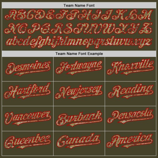 Olive Salute Service Line zu rot-cremefarbenem authentischem Baseball-Trikot Custom Camo Olive Salute Service Line zu rot-cremefarbenem authentischem Baseball-Trikot Custom Camo