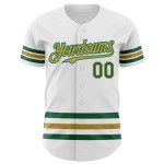 Kelly Custom Weiß Authentic Trikot Grün-Old Baseball Line Gold Kelly Custom Weiß Authentic Trikot Grün-Old Baseball Line Gold