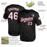 Baseball Schwarzes Custom Throwback-Trikot Authentic Weiß-Karmesinrot Mesh Baseball Schwarzes Custom Throwback-Trikot Authentic Weiß-Karmesinrot Mesh