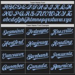 Split Pinstripe Authentic Fashion Schwarz Custom Blau Weiß-Licht Jersey Baseball Split Pinstripe Authentic Fashion Schwarz Custom Blau Weiß-Licht Jersey Baseball