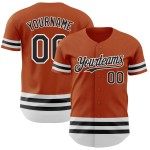 Authentisches oranges Custom-Trikot Texas Baseball Schwarz-Weiß-Linie Authentisches oranges Custom-Trikot Texas Baseball Schwarz-Weiß-Linie