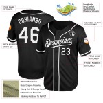 Throwback Authentic Schwarz Baseball Weiß Custom Jersey Mesh Throwback Authentic Schwarz Baseball Weiß Custom Jersey Mesh