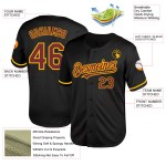 Baseball Mesh Throwback Burgunder-Gold Custom Authentic Jersey Schwarz Baseball Mesh Throwback Burgunder-Gold Custom Authentic Jersey Schwarz