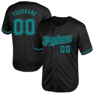 Baseball Schwarz Jersey Authentisches Teal Throwback Mesh Custom