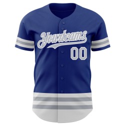 Grau-Weiß Custom Jersey Authentic Baseball Royal Line Grau-Weiß Custom Jersey Authentic Baseball Royal Line