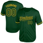 Benutzerdefiniertes Baseball-Trikot Authentic Gold Throwback Mesh Grün Benutzerdefiniertes Baseball-Trikot Authentic Gold Throwback Mesh Grün