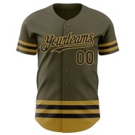 Baseball Service Authentic Gold Schwarz-Old Jersey zu Salute Olive Line Custom Baseball Service Authentic Gold Schwarz-Old Jersey zu Salute Olive Line Custom