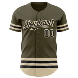 Salute Schwarz-Creme Service Olive To Jersey Baseball Authentic Custom Line Salute Schwarz-Creme Service Olive To Jersey Baseball Authentic Custom Line