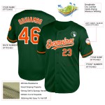 Authentisches Baseball-Trikot im Retro-Look in Grün, Orange und Weiß Authentisches Baseball-Trikot im Retro-Look in Grün, Orange und Weiß