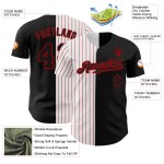 Mode Weiß-Rot Schwarz Jersey Custom Split Baseball Authentic Nadelstreifen Mode Weiß-Rot Schwarz Jersey Custom Split Baseball Authentic Nadelstreifen
