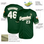 Baseball Green Throwback Mesh Weiß-Creme Custom Authentic Jersey Baseball Green Throwback Mesh Weiß-Creme Custom Authentic Jersey