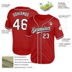 Weiß-Schwarzes Throwback Mesh Baseball Custom Red Authentic Jersey Weiß-Schwarzes Throwback Mesh Baseball Custom Red Authentic Jersey
