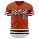 Authentisches oranges Custom-Trikot Texas Baseball Schwarz-Weiß-Linie Authentisches oranges Custom-Trikot Texas Baseball Schwarz-Weiß-Linie