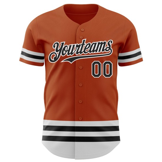 Authentisches oranges Custom-Trikot Texas Baseball Schwarz-Weiß-Linie Authentisches oranges Custom-Trikot Texas Baseball Schwarz-Weiß-Linie