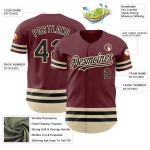 Custom Authentic Baseball Jersey Line Burgund Schwarz-Creme Custom Authentic Baseball Jersey Line Burgund Schwarz-Creme
