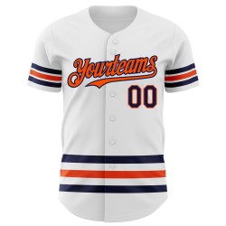 Custom Line Weißes Baseball Authentic Trikot Marineblau-Orange Custom Line Weißes Baseball Authentic Trikot Marineblau-Orange