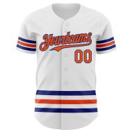 Orange-Royal Weiß Baseball Custom Line Trikot Authentic Orange-Royal Weiß Baseball Custom Line Trikot Authentic