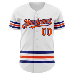 Orange-Royal Weiß Baseball Custom Line Trikot Authentic Orange-Royal Weiß Baseball Custom Line Trikot Authentic