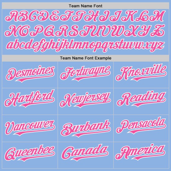 Authentic Line Custom Pink-Weiß Blau Baseball Trikot Hell Authentic Line Custom Pink-Weiß Blau Baseball Trikot Hell