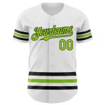 Line Custom Grün-Schwarz Neon Baseball Trikot Weiß Authentic Line Custom Grün-Schwarz Neon Baseball Trikot Weiß Authentic