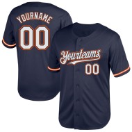 Throwback Weiß-Orange Navy Authentic Jersey Baseball Custom Mesh