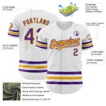 Baseball Trikot Custom Lila-Gold Authentic Line Weiß Baseball Trikot Custom Lila-Gold Authentic Line Weiß