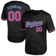 Mesh Pink-Light Baseball Schwarz Jersey Authentic Custom Throwback Blau