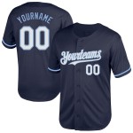 Baseball-Trikot in Marineblau, Weiß-Licht, Throwback, authentisches, individuelles blaues Mesh Baseball-Trikot in Marineblau, Weiß-Licht, Throwback, authentisches, individuelles blaues Mesh