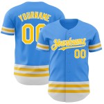Electric Line Gelb-Weiß Trikot Blau Custom Baseball Authentic Electric Line Gelb-Weiß Trikot Blau Custom Baseball Authentic