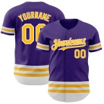 Gold-Weiß Lila Baseball Custom Authentic Line Trikot Gold-Weiß Lila Baseball Custom Authentic Line Trikot