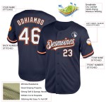 Throwback Weiß-Orange Navy Authentic Jersey Baseball Custom Mesh Throwback Weiß-Orange Navy Authentic Jersey Baseball Custom Mesh