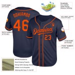 Throwback Navy Mesh Custom Jersey Baseball Authentic Orange Throwback Navy Mesh Custom Jersey Baseball Authentic Orange